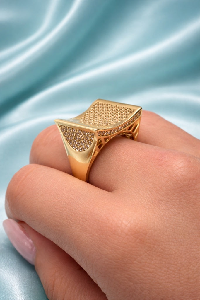 10K ASYMMETRIC SQUARE ELEGANT RING – 9 – JY Jewelry Wholesale