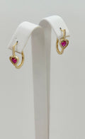 10K DELICATE PINK CZ HEART HOOPS EARRINGS – JY Jewelry Wholesale