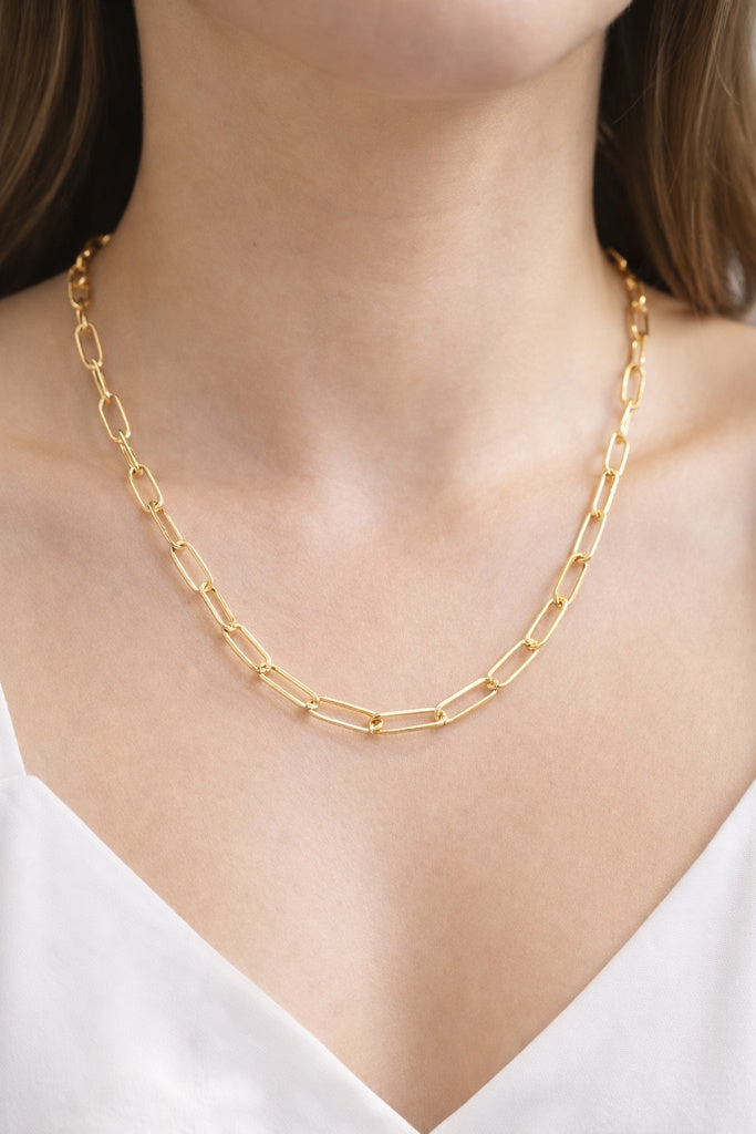 14K PAPER CLIP CHAIN – 20" 4MM – JY Jewelry Wholesale
