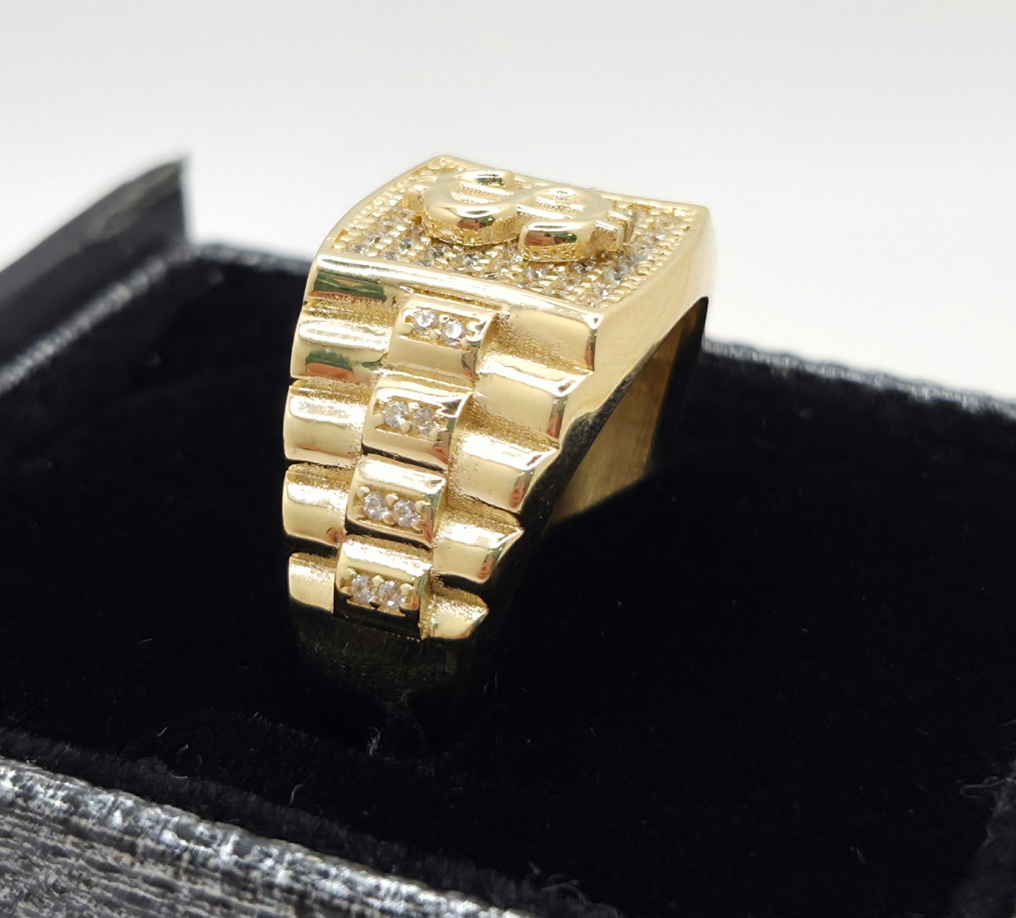 14K CZ MONEY SYMBOL RING – 12 – JY Jewelry Wholesale