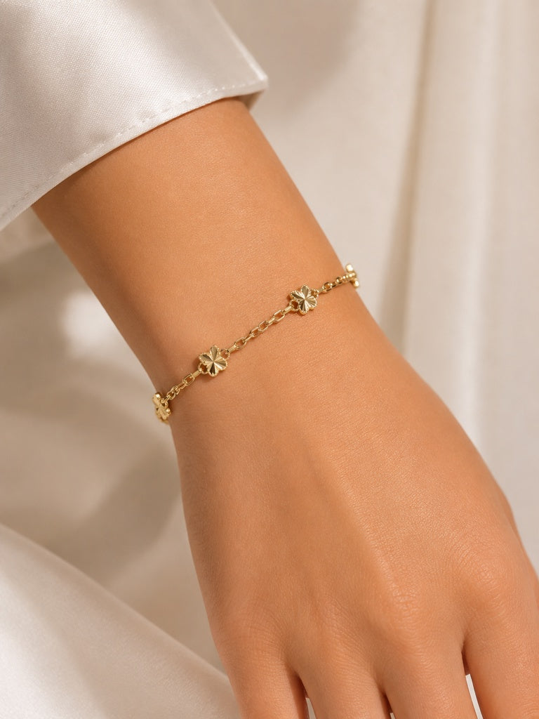10K BUTTERFLYS ROLO BRACELET – 7" 2MM – JY Jewelry Wholesale