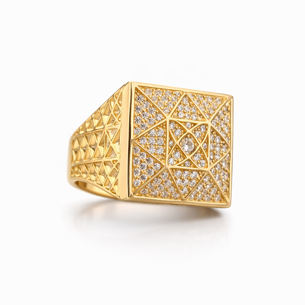 14K SQUARE ROSETTA MAN'S RING – 11 – JY Jewelry Wholesale