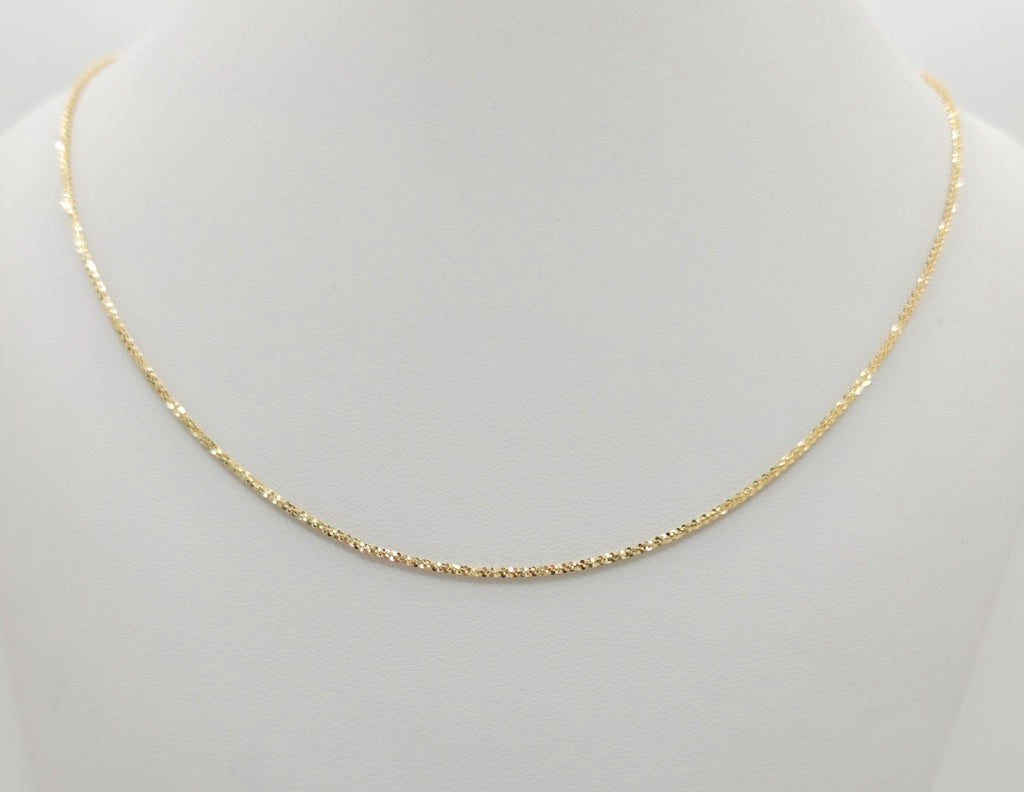 10K SHINY WHEAT CHAIN – 1MM 18" – JY Jewelry Wholesale