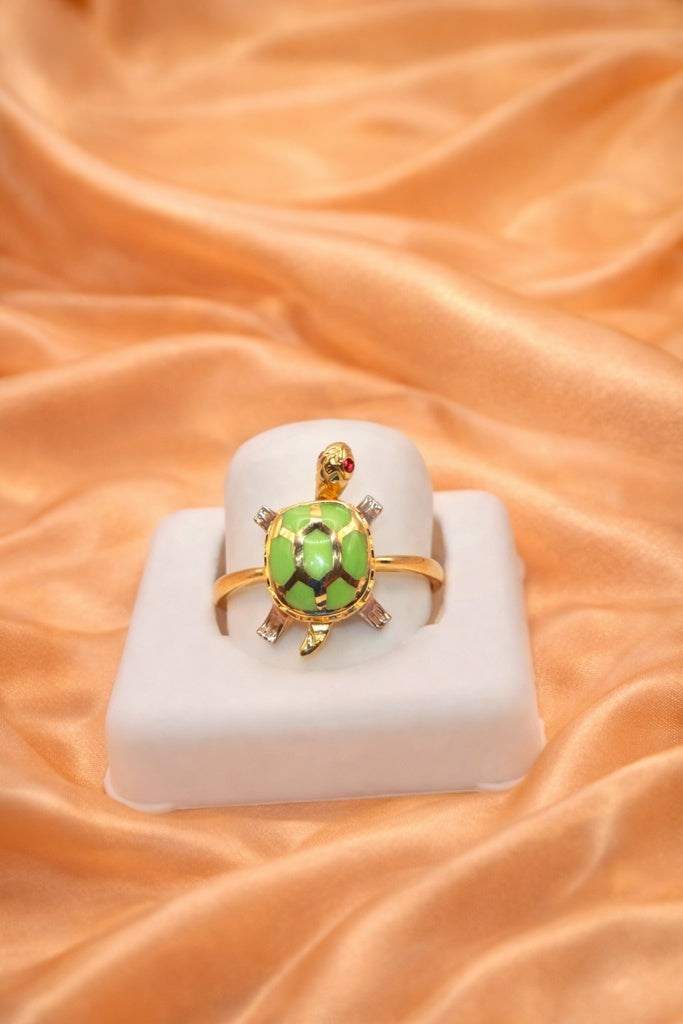 10K ANIMATED COLORED TURTLE RING GREEN – 7.5 – JY Jewelry Wholesale