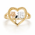 10K FIFTEEN AND ROSE INSIDE HEART WOMAN'S RING – 8 – JY Jewelry Wholesale