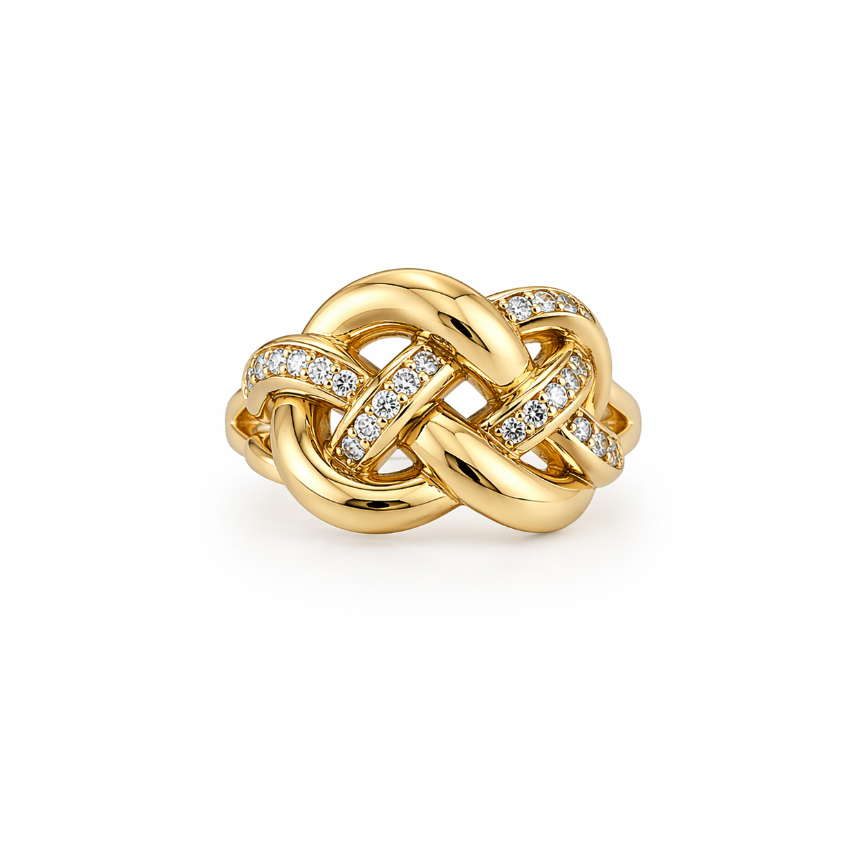 10K EXOTIC INTERTWINED DESIGN CZ WOMAN'S RING – 8 – JY Jewelry Wholesale
