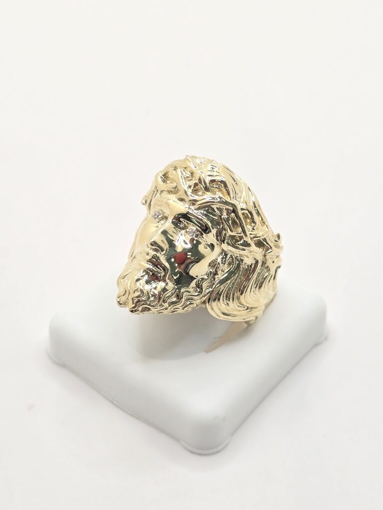 10K ALL GOLD JESUS CRISTO FACE RING – 10 – JY Jewelry Wholesale
