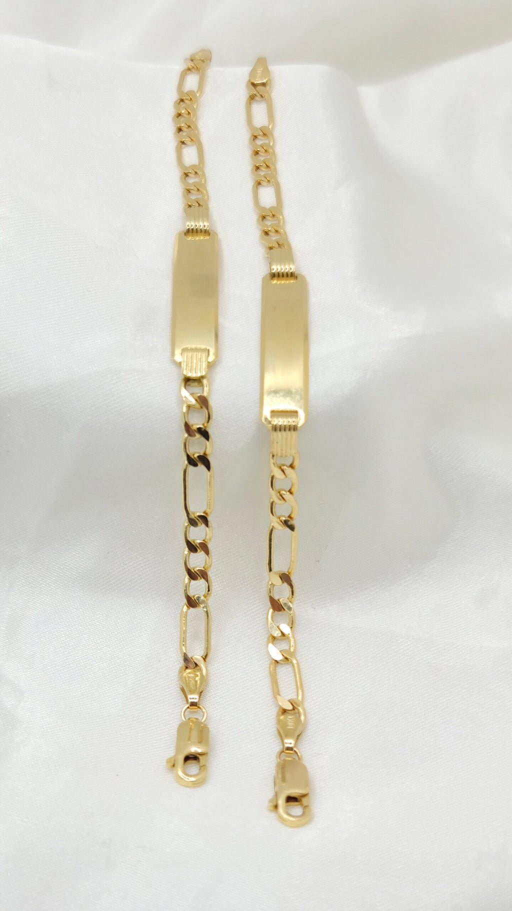 10K HOLLOW FIGARO BABY ID BRACELET – 5.5" 4.5MM – JY Jewelry Wholesale
