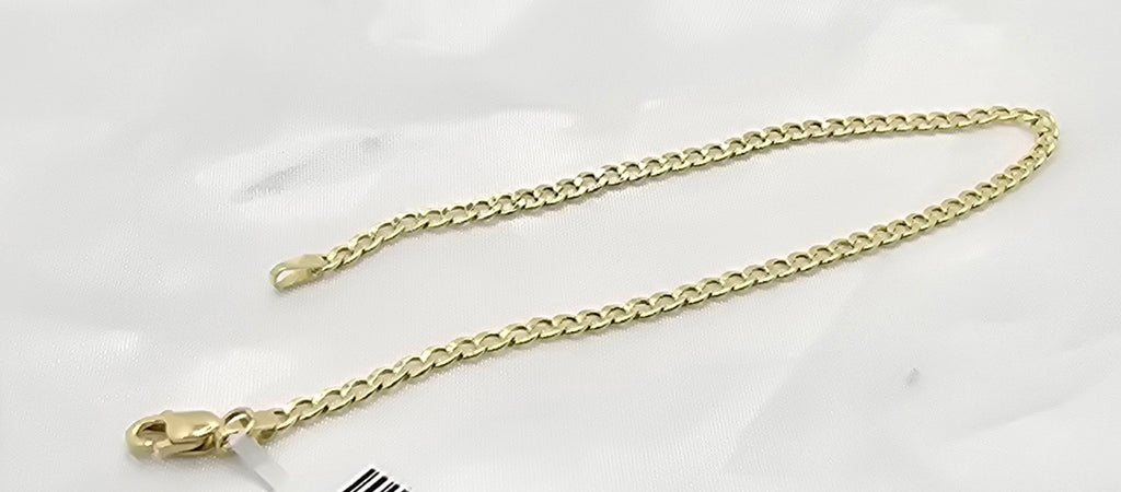 10K HOLLOW CUBAN CURB FLAT BRACELET – 7" 2.5MM – JY Jewelry Wholesale