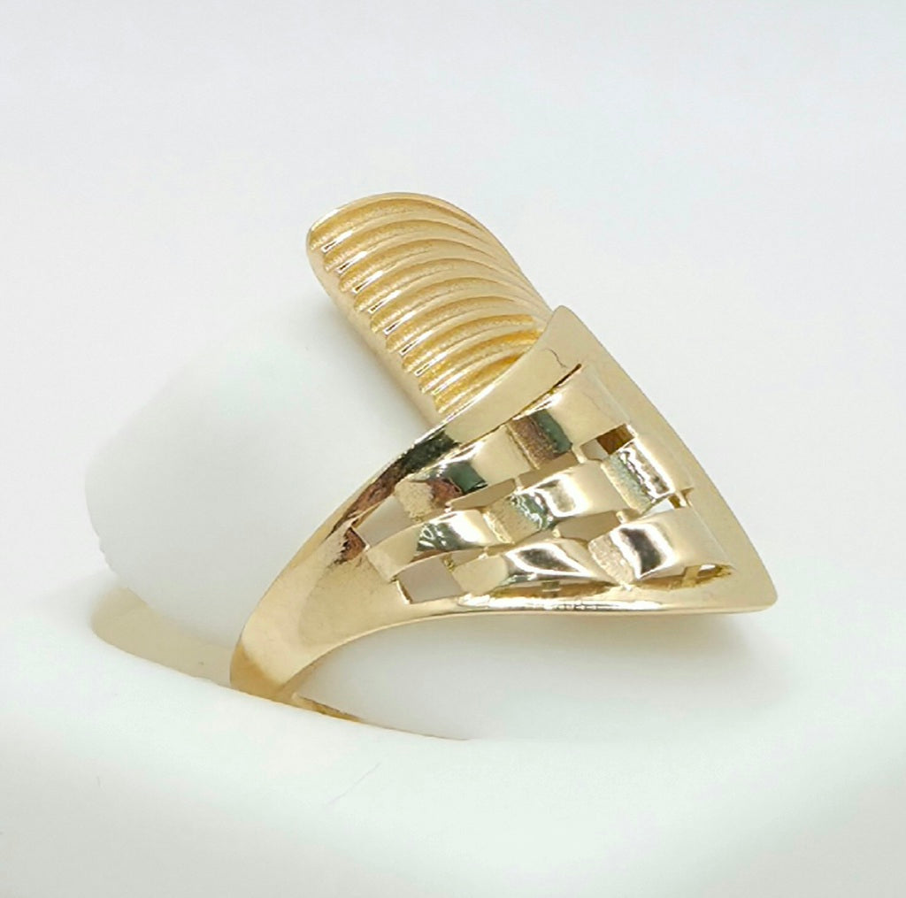14K MODERN ASYMMETRIC RING – 7 – JY Jewelry Wholesale
