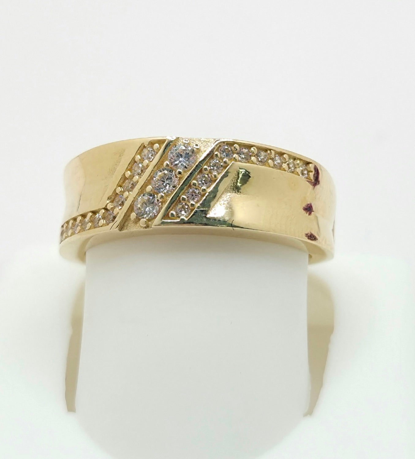14K CZ WEDDING BAND MEN'S RING – 7 – JY Jewelry Wholesale
