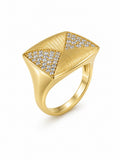 10K EXOTIC SQUARE CZ ANDNEVADO DESIGN WOMAN'S RING – 8-8.5 – JY Jewelry Wholesale