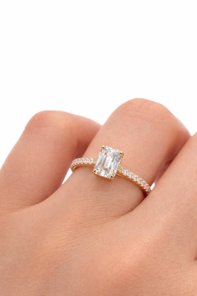 10K EMERALD MOISSANITE 1.13CTW VVS D COLOR PROMISE RING – 7 – JY Jewelry Wholesale