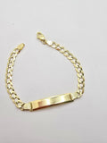 14K CUBAN CURB FLAT BABY ID BRACELET – 6" 5MM – JY Jewelry Wholesale