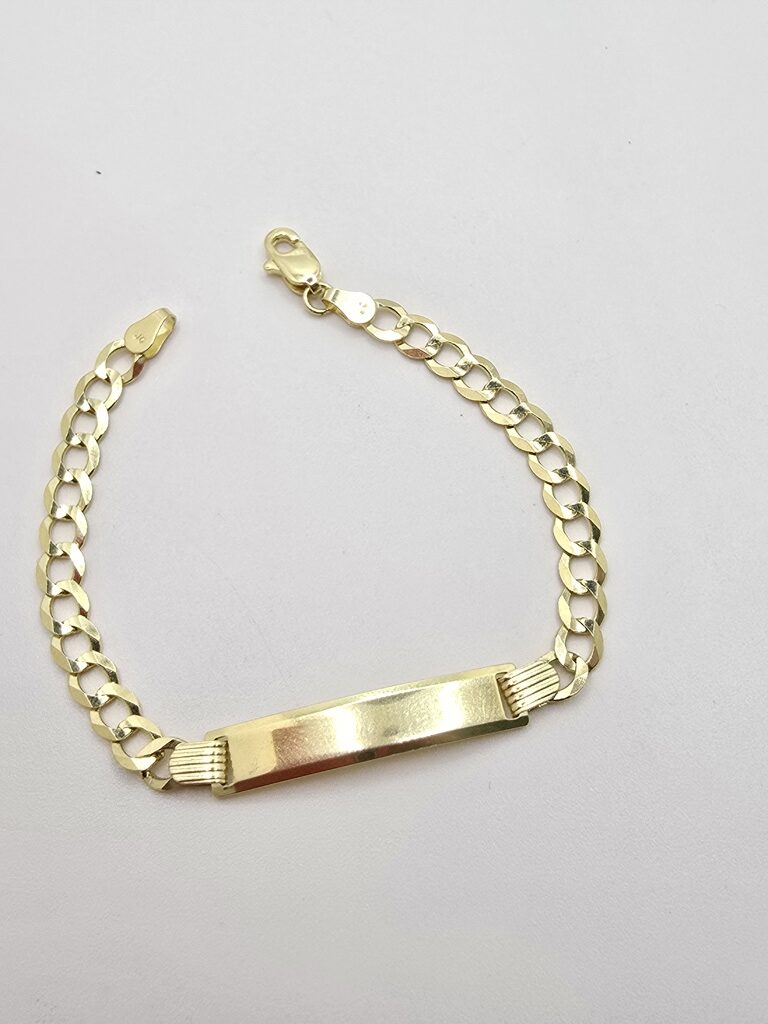 14K CUBAN CURB FLAT BABY ID BRACELET – 6" 5MM – JY Jewelry Wholesale