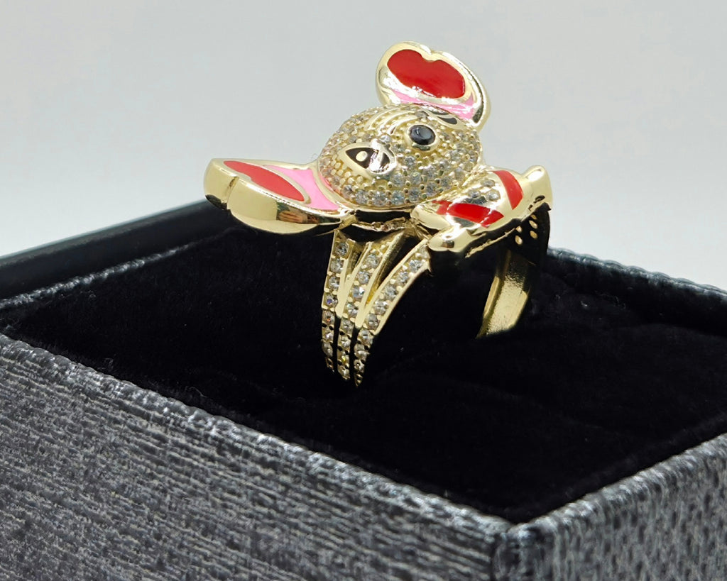 10K CZ PINK STITCH RING – 9 – JY Jewelry Wholesale