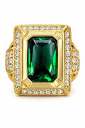14K SQAURE GREEN STONE ELEGANT RING – 9.5 – JY Jewelry Wholesale