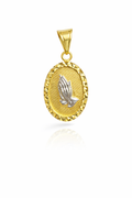10K OVAL PRAYING HAND TWO TONE PENDANT – JY Jewelry Wholesale