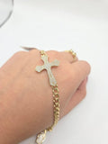 10K CZ ROMAN CROSS MONACO STYLE BRACELET – 7.5" 5MM – JY Jewelry Wholesale