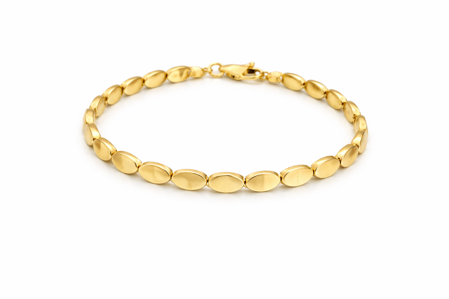 14K MODERN DIAMOND CUT OVALS BRACELET – 7" – JY Jewelry Wholesale