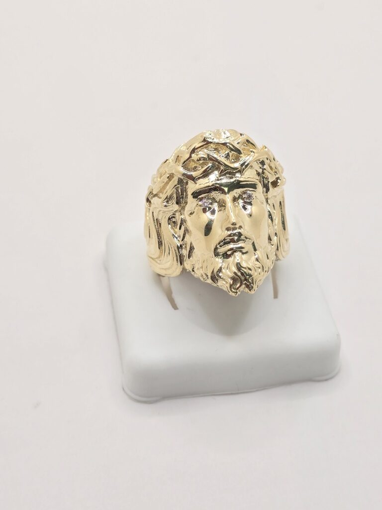 10K ALL GOLD JESUS CRISTO FACE RING – 10 – JY Jewelry Wholesale