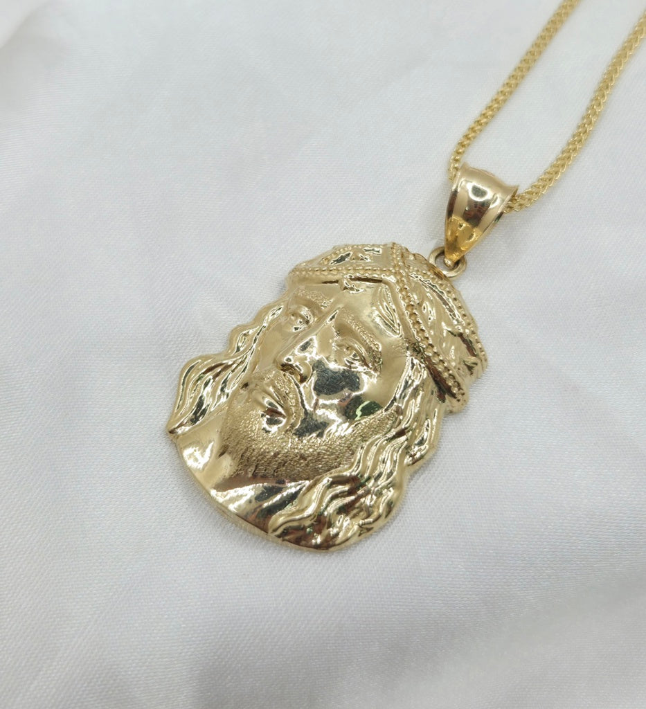 10K JESUS FACE PENDANT – MEDIUM – JY Jewelry Wholesale