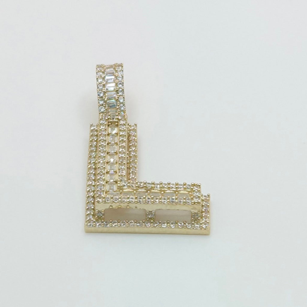 10K SMALL CZ "L" LETTER PENDANT – JY Jewelry Wholesale