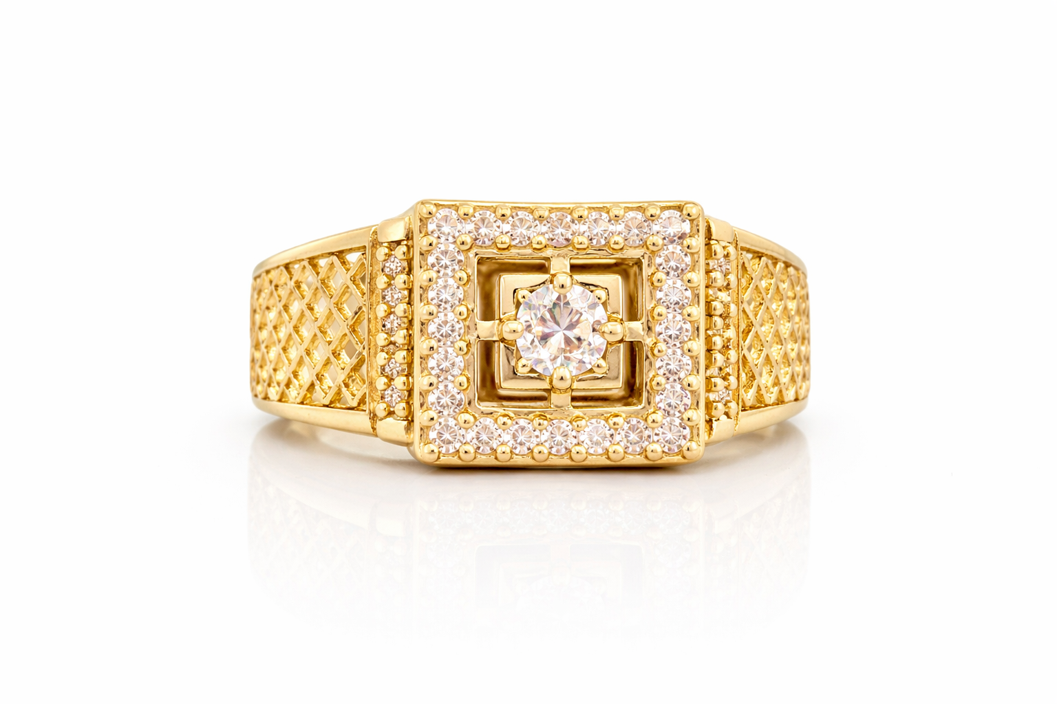 10K SQUARE STATEMENT RING – 11 – JY Jewelry Wholesale