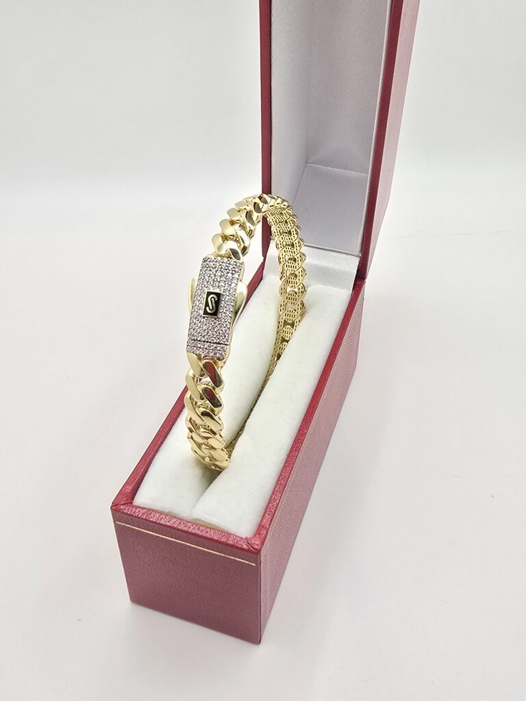 10K CERTIFIED MONACO BANGLE CZ CLOSURE – 8MM – JY Jewelry Wholesale