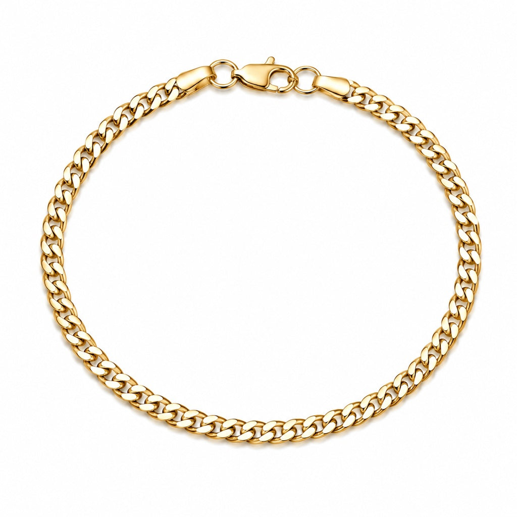 10K CUBAN CURB FLAT BRACELET – 7" 2MM – JY Jewelry Wholesale