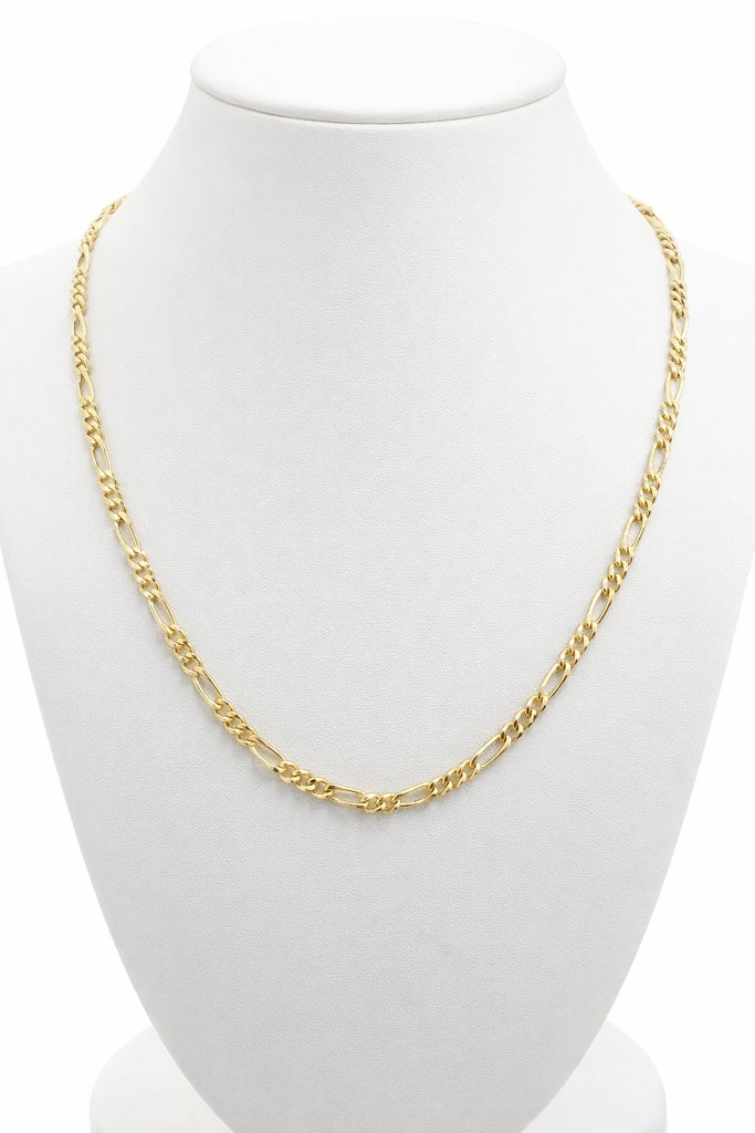 14K HOLLOW FIGARO CHAIN – 4MM 24" – JY Jewelry Wholesale