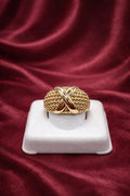 10K MODERN POP CORN DESIGN "X" DETAIL WOMAN'S RING – 7.5/8 – JY Jewelry Wholesale