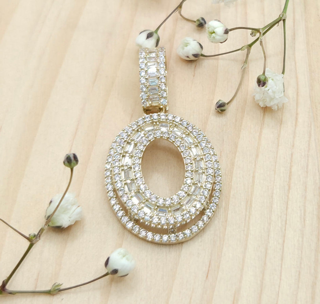 10K MEDIUM CZ "O" LETTER PENDANT – JY Jewelry Wholesale