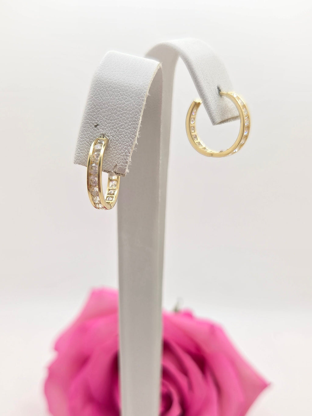 14K CZ DETAIL HOOPS EARRINGS – 2 – JY Jewelry Wholesale