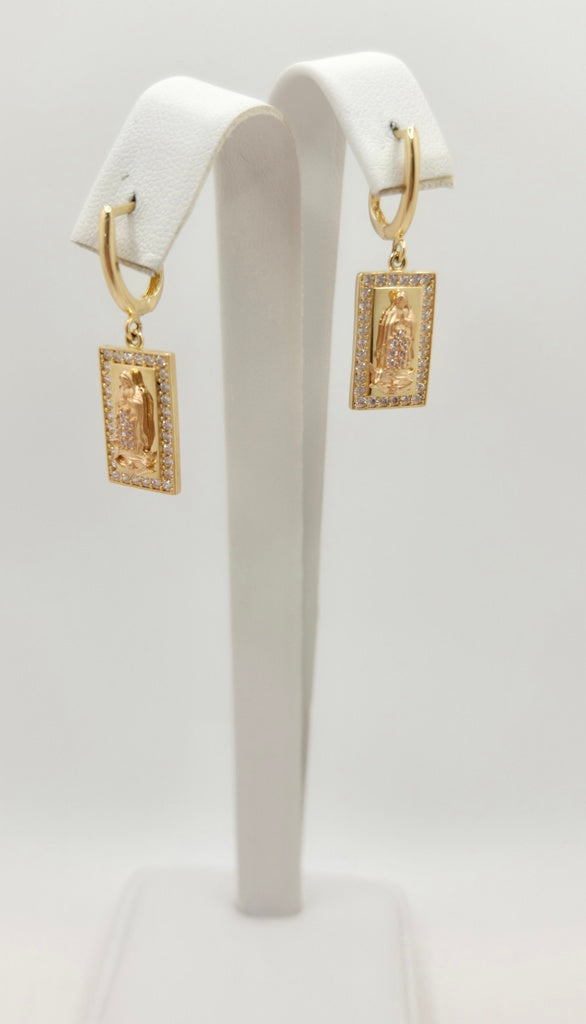 10K RECTANGULAR VIRGIN MARY PENDANT EARRINGS – JY Jewelry Wholesale