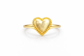 10K SMALL BALLS FRAME GOLDEN HEART RING – 7.5 – JY Jewelry Wholesale