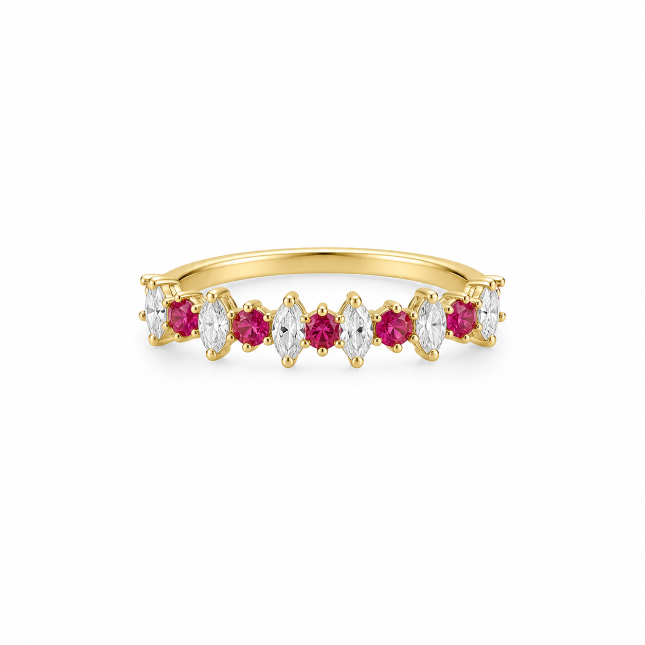 14K DELICATE SMALL WHITE AND PINK STONS RING – 7 & 8 – JY Jewelry Wholesale