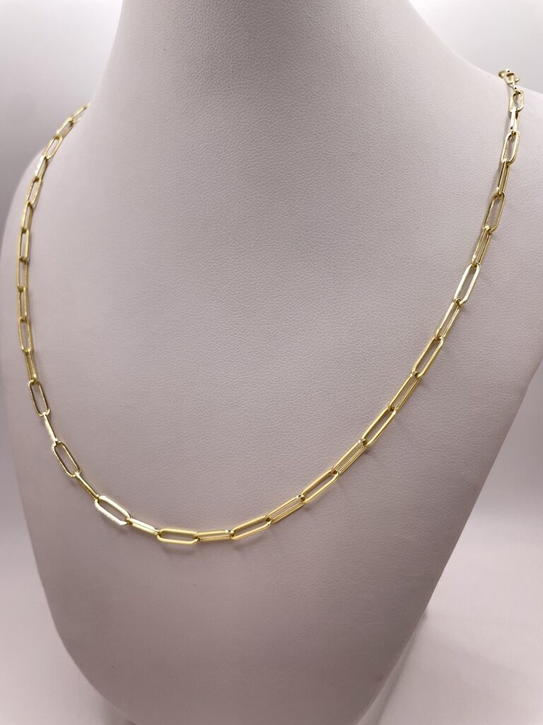 10K PAPER CLIP CHAIN 18" 2MM – JY Jewelry Wholesale