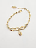 14K PAPER CLIP WITH SMALL HEART CHARM BRACELET – 7" – JY Jewelry Wholesale