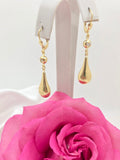 14K ELEGANT TEARDROP PENDANT HOOPS EARRINGS – JY Jewelry Wholesale