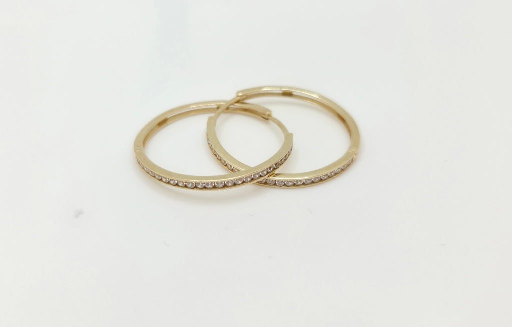 10K DELICATE CZ DETAIL HOOPS EARRINGS – 2 – JY Jewelry Wholesale