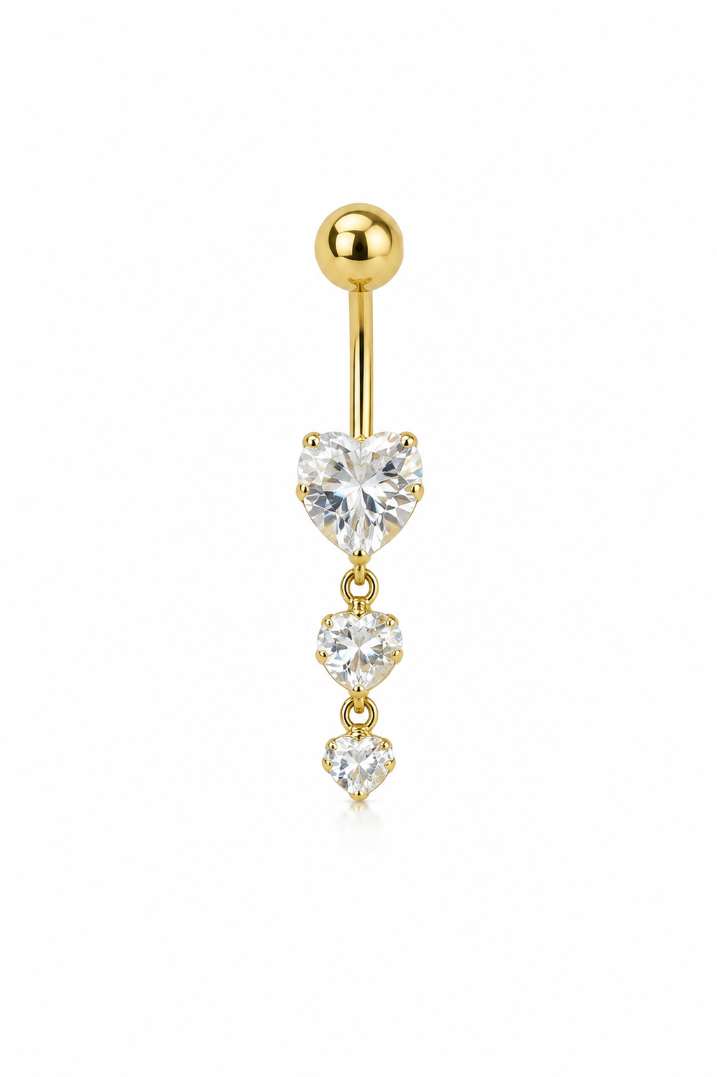 10K THREE HEART BELLY PIERCING – M REF-52374/000 – JY Jewelry Wholesale