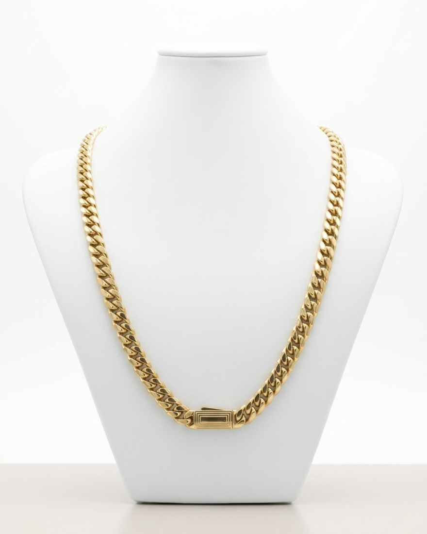 10K HOLLOW MIAMI CUBAN CHAIN BOX CLOSURE – 20" 8MM – JY Jewelry Wholesale