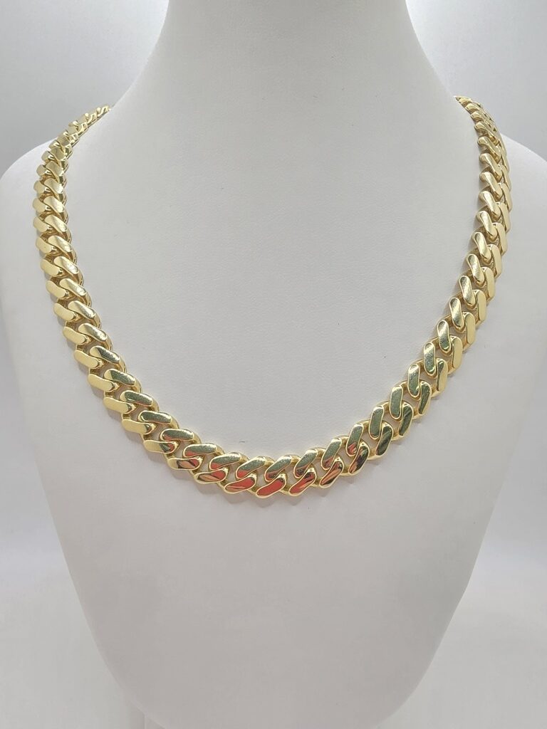 10K PLAIN CERTIFIED MONACO CHAIN – 11.5MM 24" – JY Jewelry Wholesale