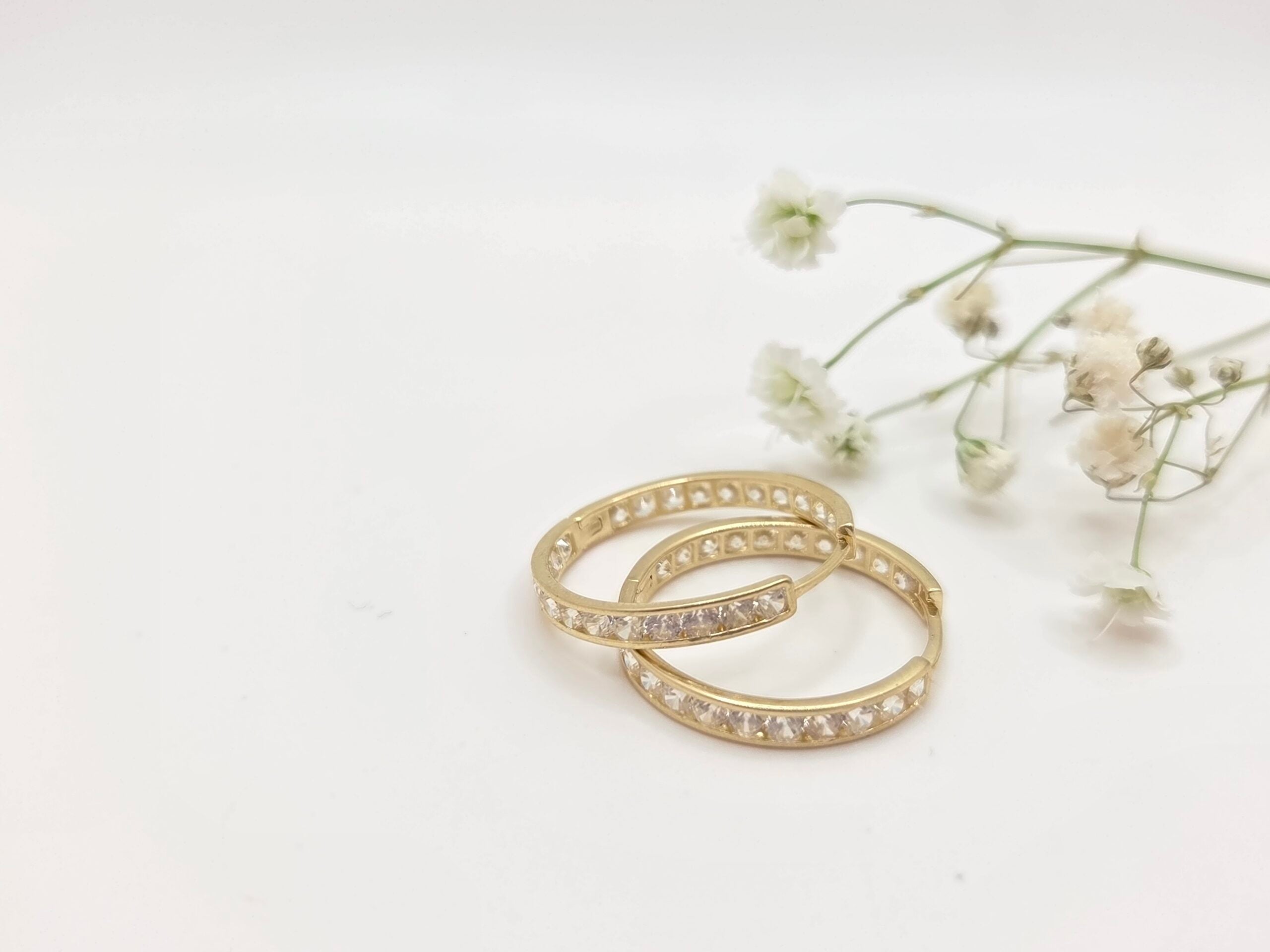 14K CZ DETAIL HOOPS EARRINGS – 4 – JY Jewelry Wholesale