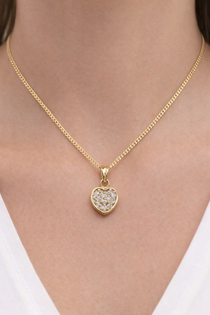 10K YELLOW GOLD SMALL HEART DIAMOND PENDANT – JY Jewelry Wholesale