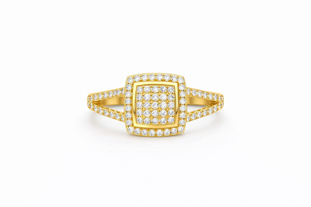 14K ELEGANT CZ SQUARE STYLE RING – 7 – JY Jewelry Wholesale
