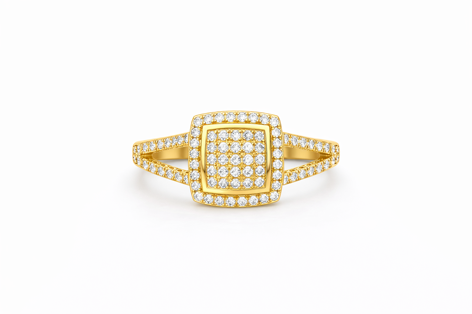 14K ELEGANT CZ SQUARE STYLE RING – 7 – JY Jewelry Wholesale