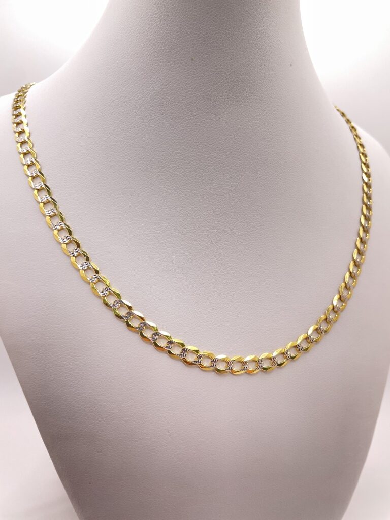 10K TWO TONE CUBAN CURB FLAT CHAIN 22" 5MM – JY Jewelry Wholesale