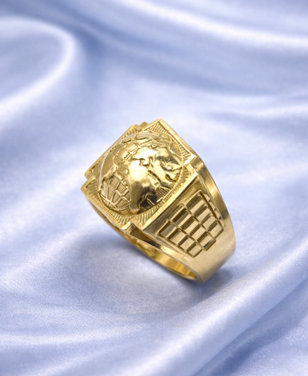10K EXOTIC WORLD SHAPE MAN'S RING – 11/12 – JY Jewelry Wholesale